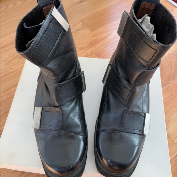 Dirk Bikkembergs Vintage 90s Black Leather Bondage Platform Boots EU 41 US 8 - Picture 6 of 16